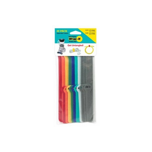 Jjaamm Cable Tie Assortment, 5 in, 8 in L, Assorted Colors, Nylon 420-48MC - main